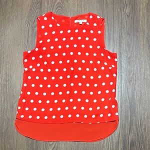 🔥🔥🔥Rose & Olive Red and White Polka Dot Blouse Size: Small🔥🔥🔥